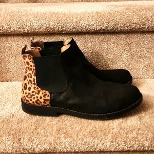 Seven Dials Women's "Marisah" Black & Leopard Print Ankle Boots Size 9